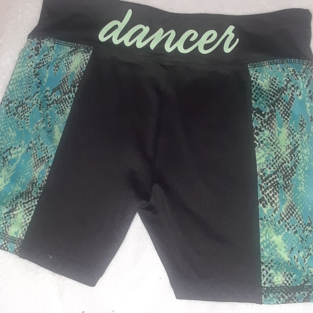 Justice green snakeskin dancer butt 14 worn 1x EC